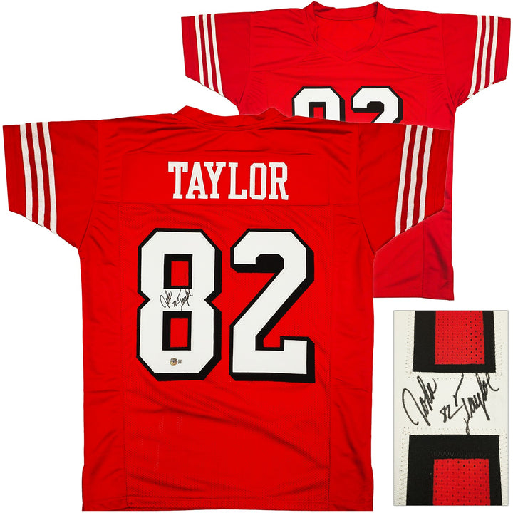 San Francisco 49ers John Taylor Autographed Signed Red Jersey Beckett Witness