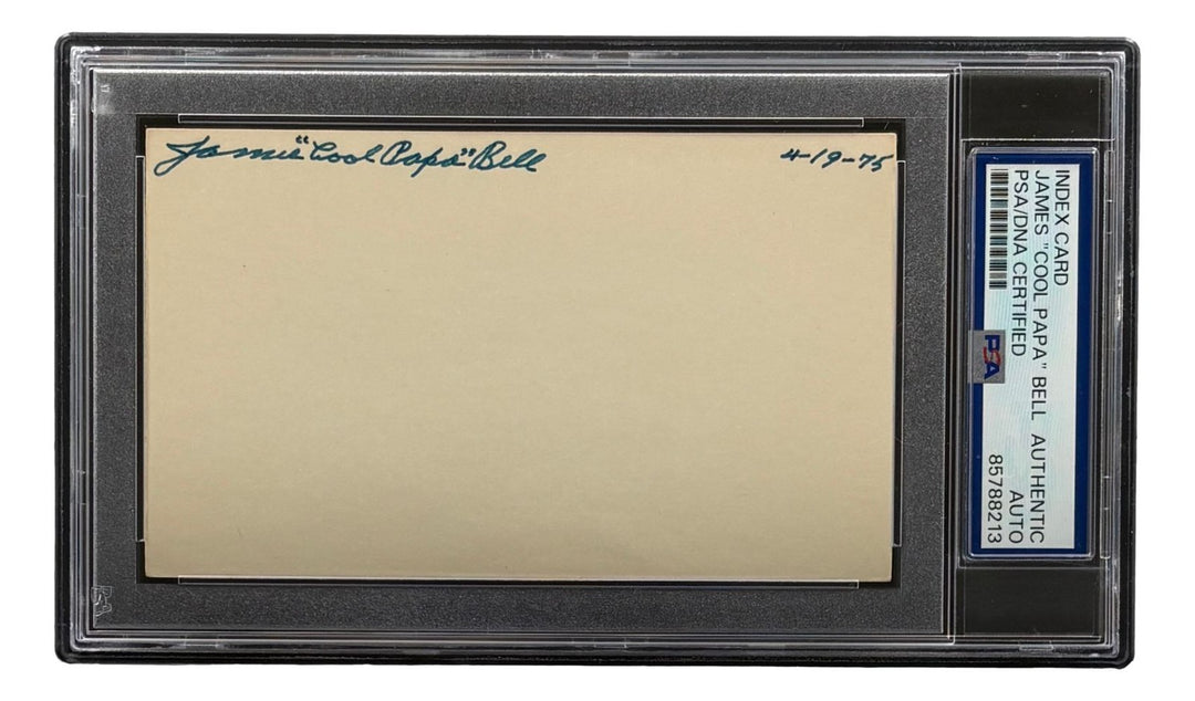 Cool Papa Bell Signed Index Card Pittsburgh Crawfords Negor League 4-19-75