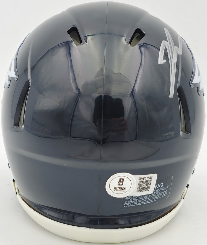 Jalen Carter Signed Eagles 2022 Alternate Black Speed Mini Helmet Beckett Wit