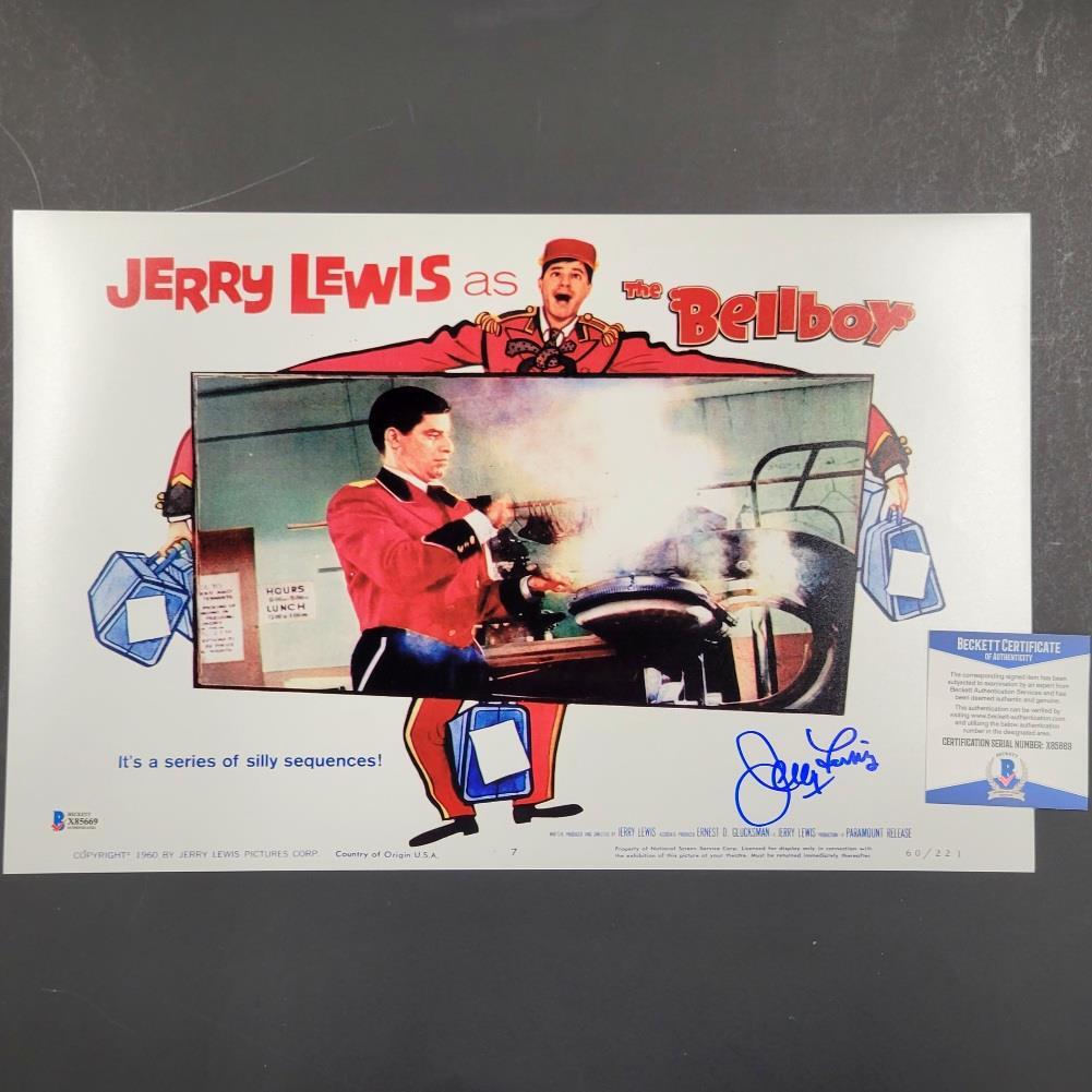 Jerry Lewis signed The Bellboy 11x17 poster photo autograph Beckett BAS COA