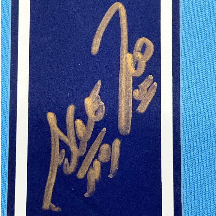 Framed Autographed/Signed Sergio Kun Aguero 35x39 Manchester Blue BAS COA