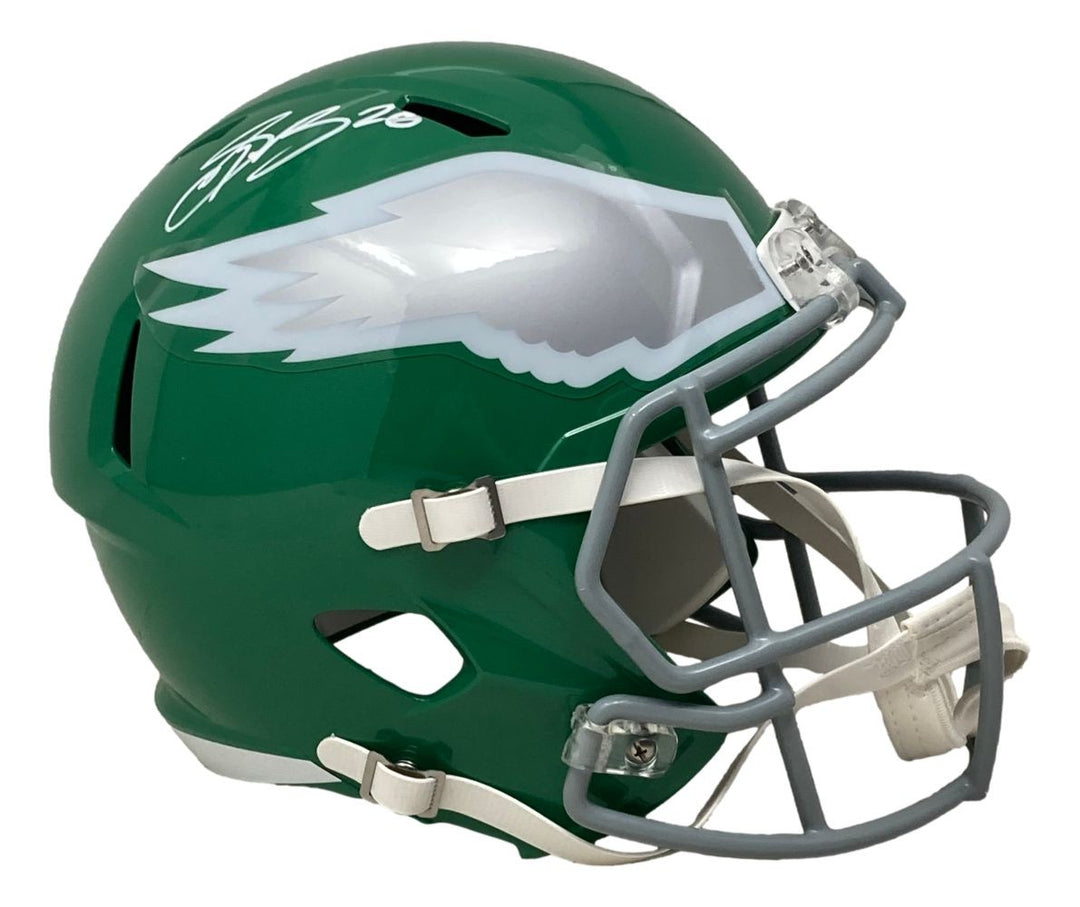 Saquon Barkley Signed Eagles FS Kelly Green Replica Speed Helmet PSA/DNA