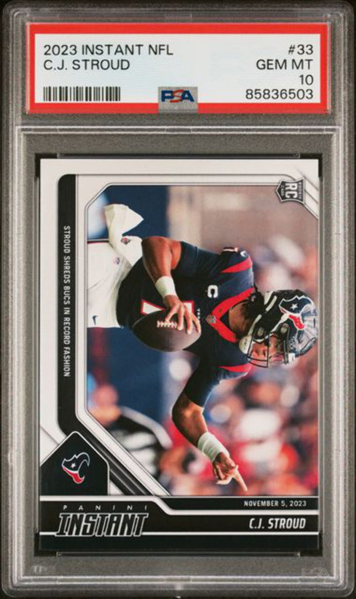 Graded 2023 Panini Instant C.J. Stroud #33 Rookie RC Football Card PSA 10 Gem