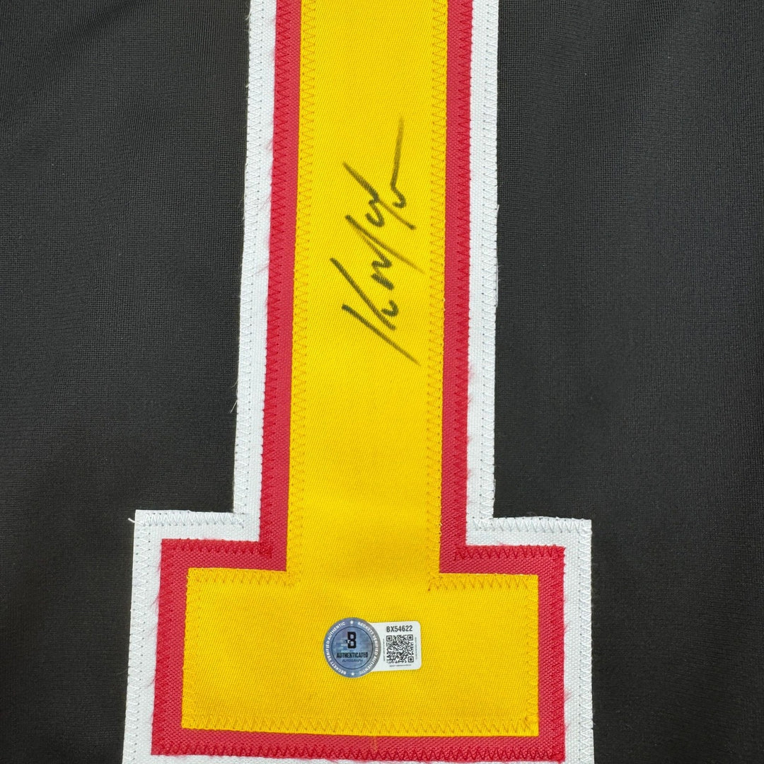 Autographed/Signed Kirk McLean Vancouver Black Hockey Jersey Beckett COA