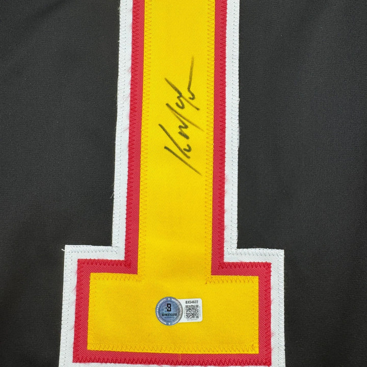 Autographed/Signed Kirk McLean Vancouver Black Hockey Jersey Beckett COA