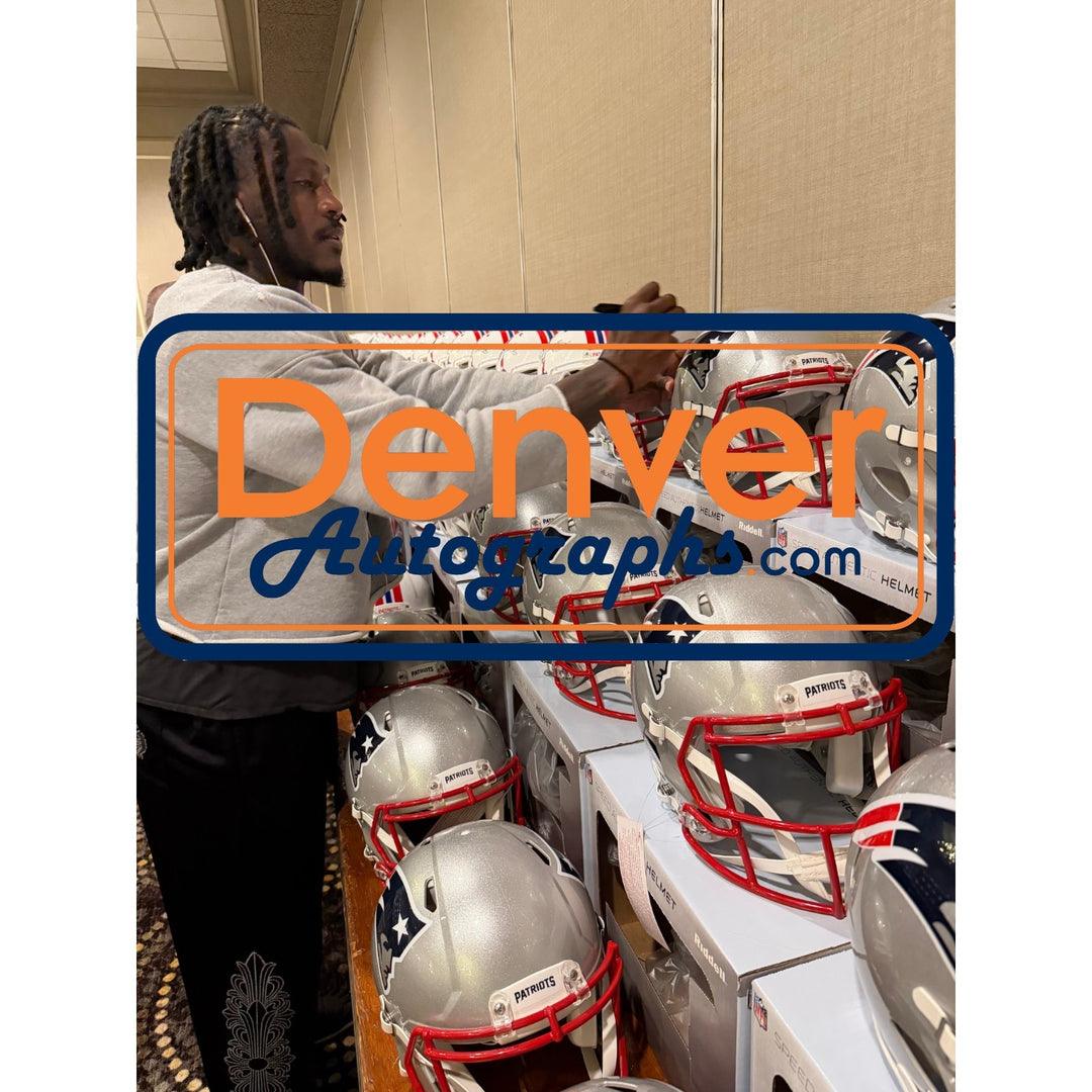 AJ Brown Signed New England Patriots Authentic Helmet Beckett Witnessed 57973