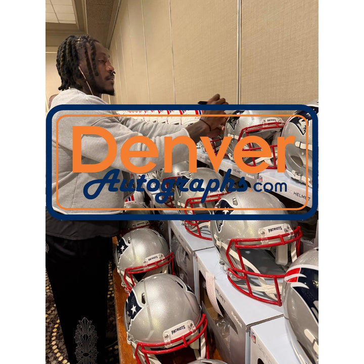 AJ Brown Signed New England Patriots Authentic Helmet Beckett Witnessed 57973