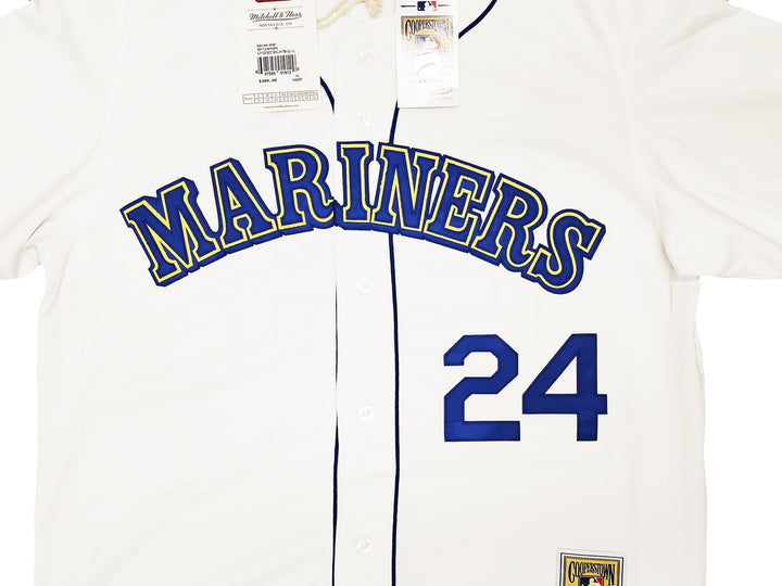 Mariners Ken Griffey Jr. Auto White Mitchell Ness 89 Cooperstown Jersey Beckett