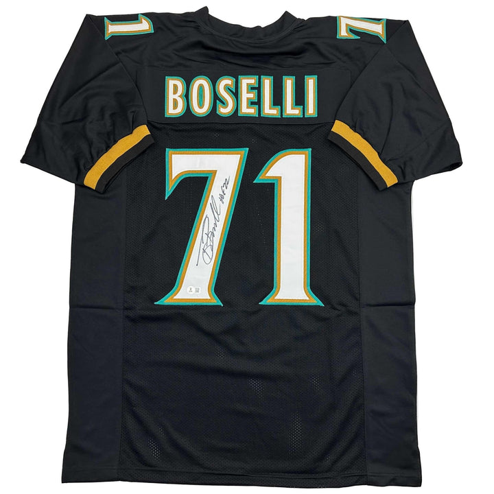 Autographed/Signed Tony Boselli HOF 22 Jacksonville Black Jersey BAS COA