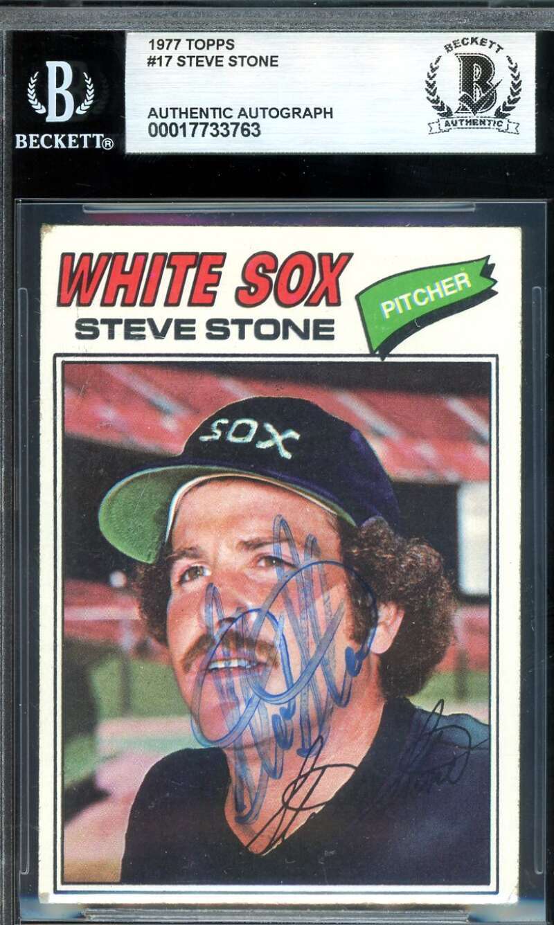 Steve Stone Beckett BAS Signed 1977 Topps Autograph