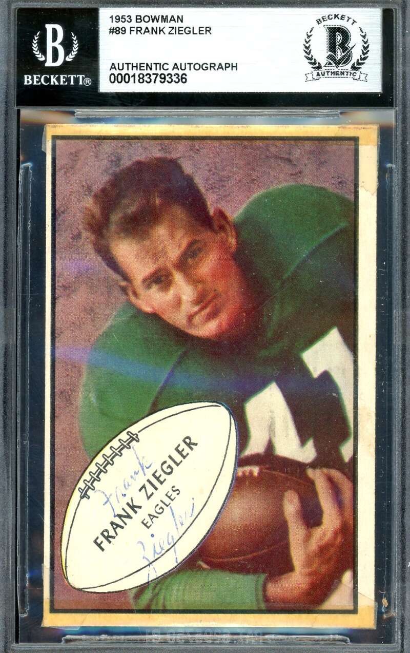 Frank Ziegler Beckett BAS Signed 1953 Bowman Autographed