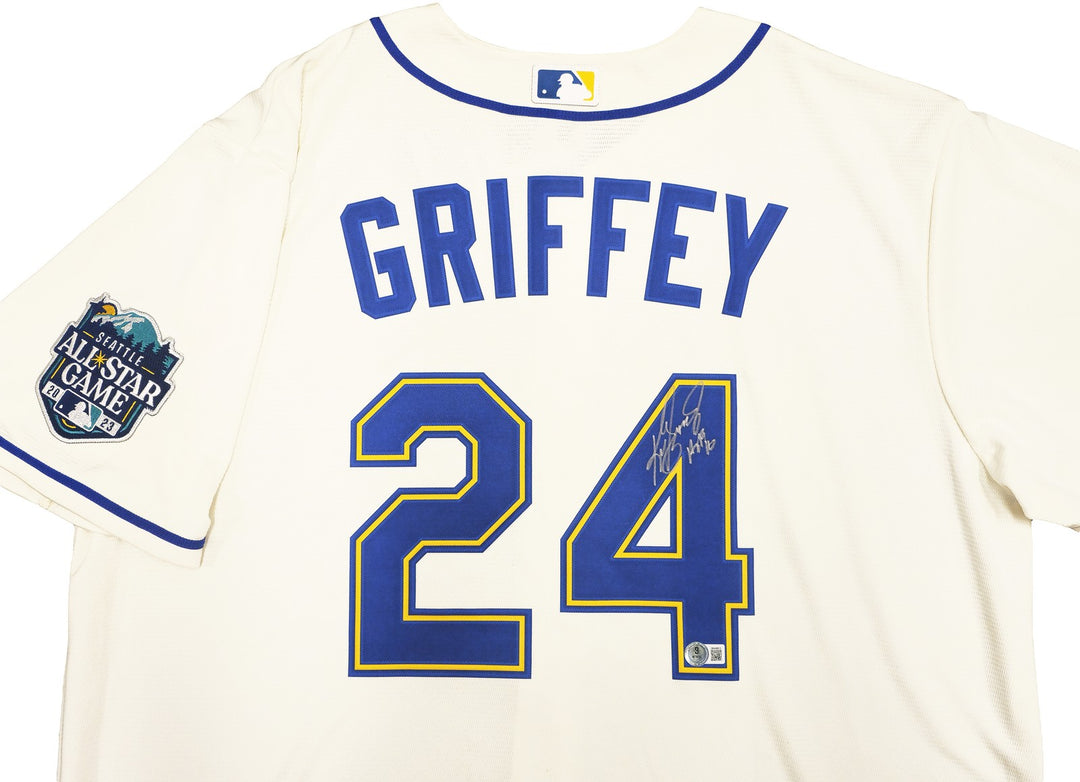 Ken Griffey Jr. Signed Mariners Cream Nike 2023 ASG Jersey XL HOF 16 BAS