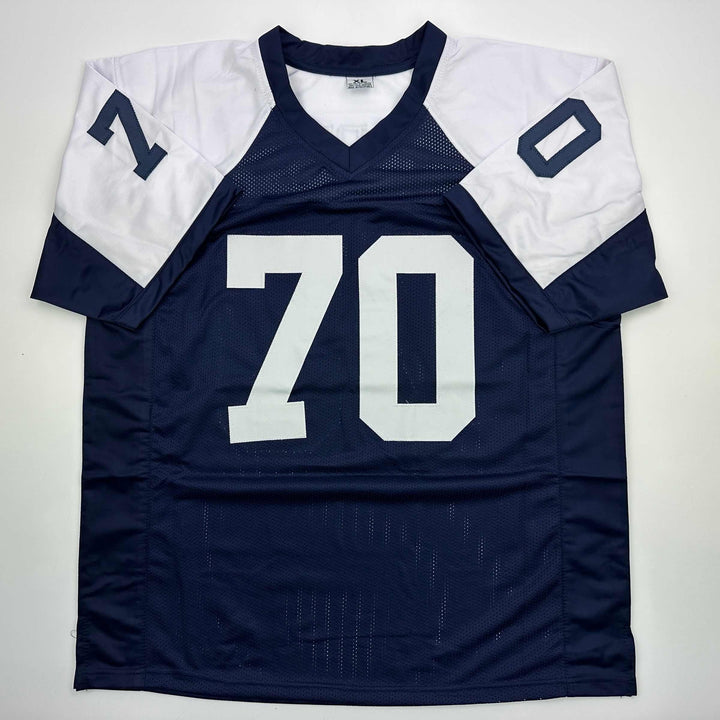 Autographed/Signed Zack Martin Dallas Thanksgiving Day Jersey Beckett BAS COA