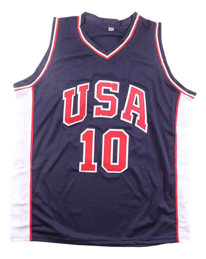 Kevin Garnett USA Signed Navy Basketball Jersey JSA QR