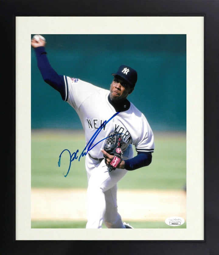Dwight/Doc Gooden signed New York Yankees 8x10 Photo Framed- JSA Hologram CY/ROY