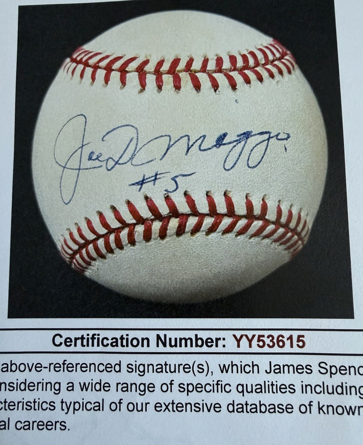Joe DiMaggio Signed Official American League Baseball #5 Auto Rare JSA Loa HOF