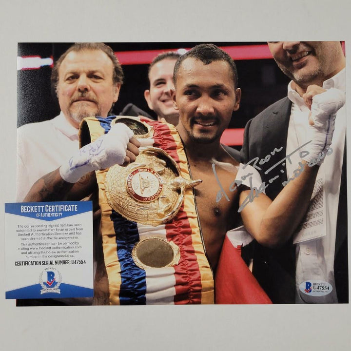 Anselmo "Chemito" Moreno  signed 8x10 Photo Boxing Autograph ~ Beckett BAS COA