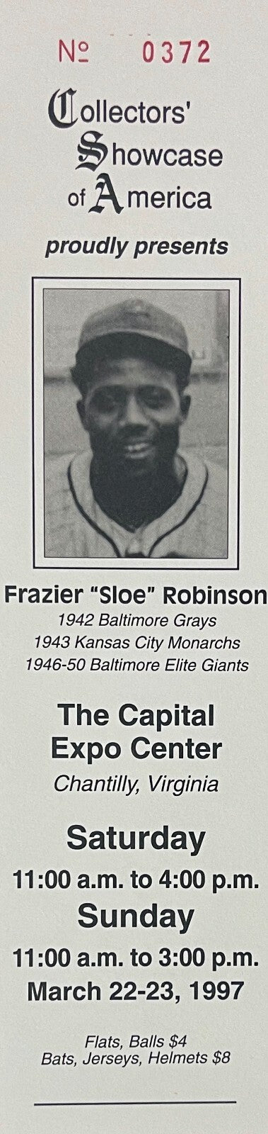 Frazier Robinson signed Baltimore EliteGiants Negro League 8x10 Photo Framed-COA