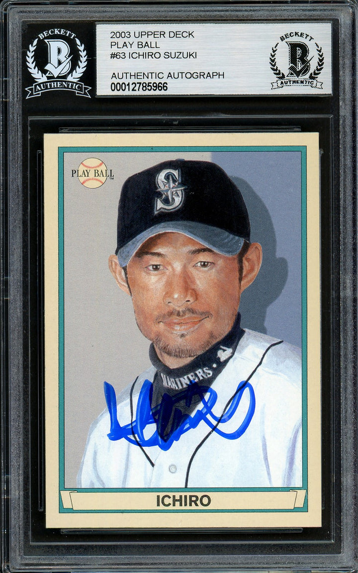 Ichiro Suzuki Signed 2003 Upper Deck Play Ball Card 63 Seattle Mariners Beckett