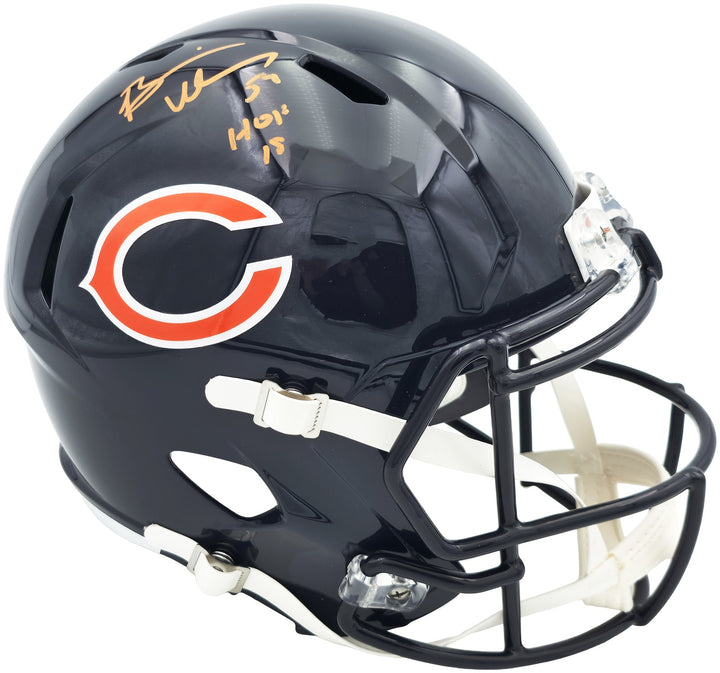 Brian Urlacher Auto Bears Blue Full Size Speed Replica Helmet "HOF 18" Beckett
