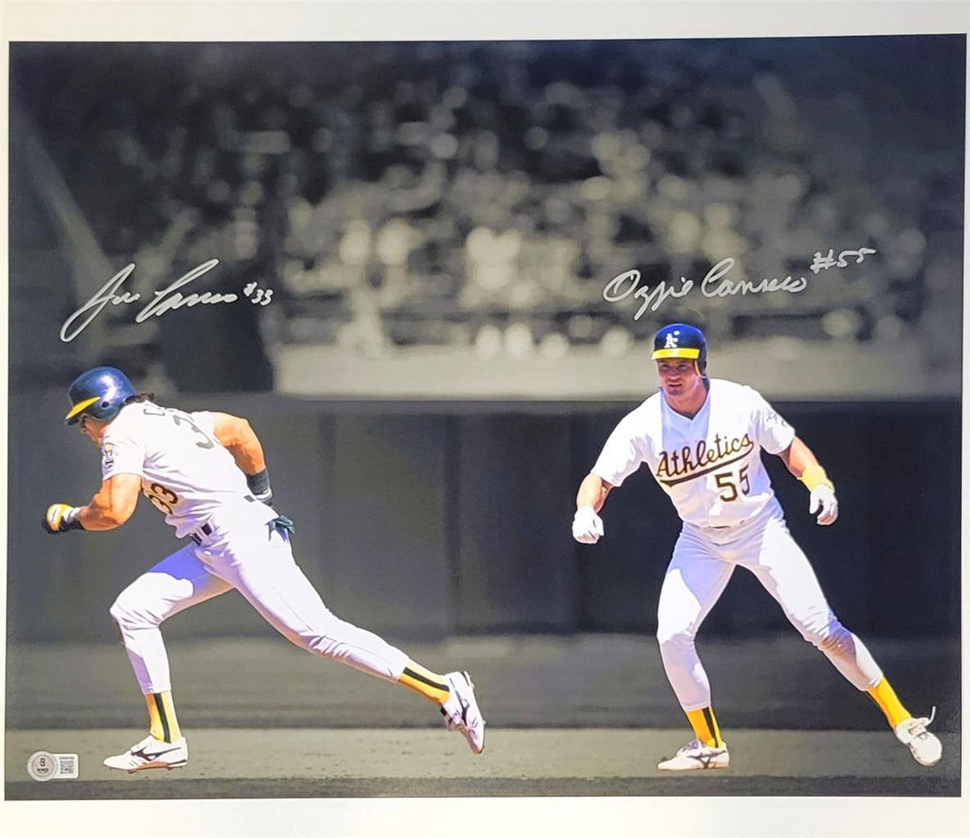 Jose Canseco Ozzie Canseco signed Oakland A's 16x20 photo autograph Beckett BAS
