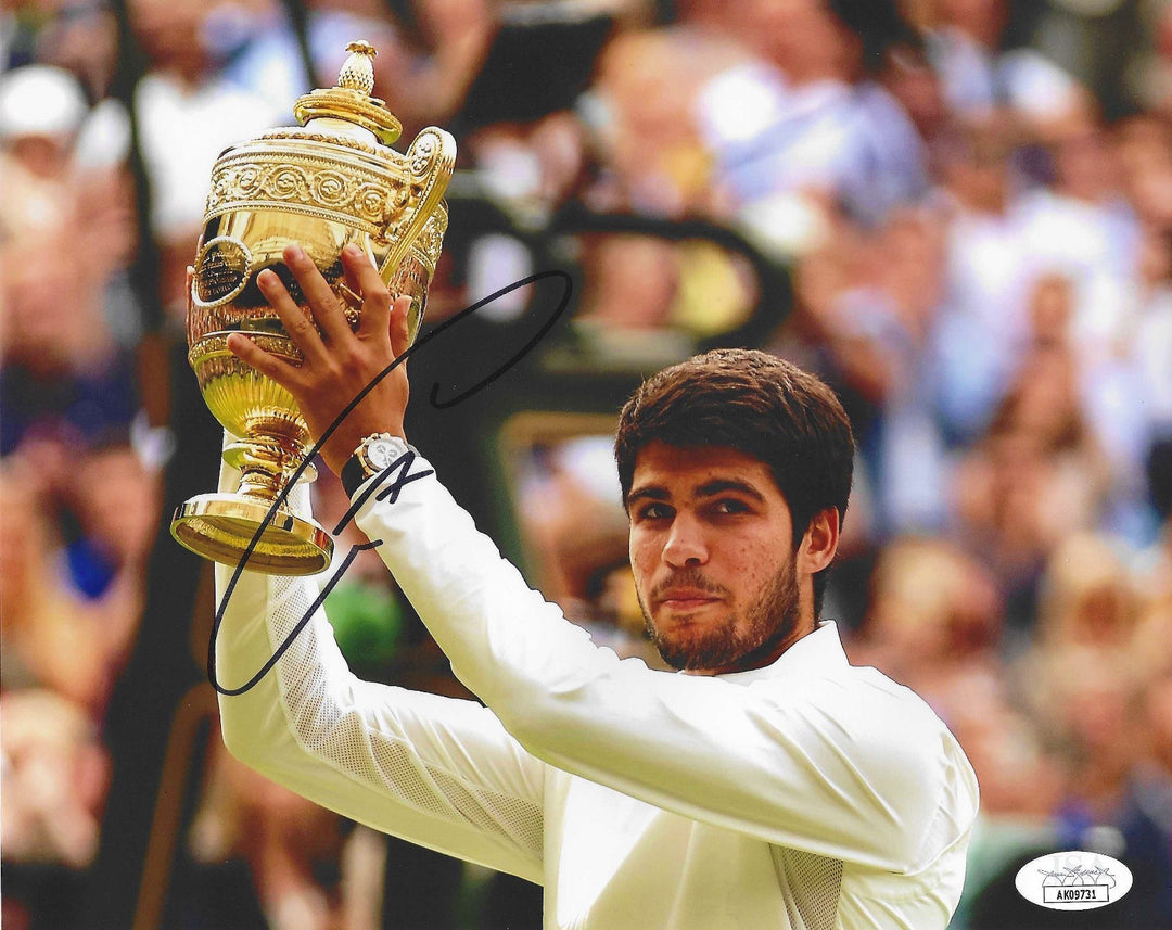 CARLOS ALCARAZ SIGNED 8X10 PHOTO US OPEN FRENCH WIMBLEDON AUSTRALIAN JSA COA
