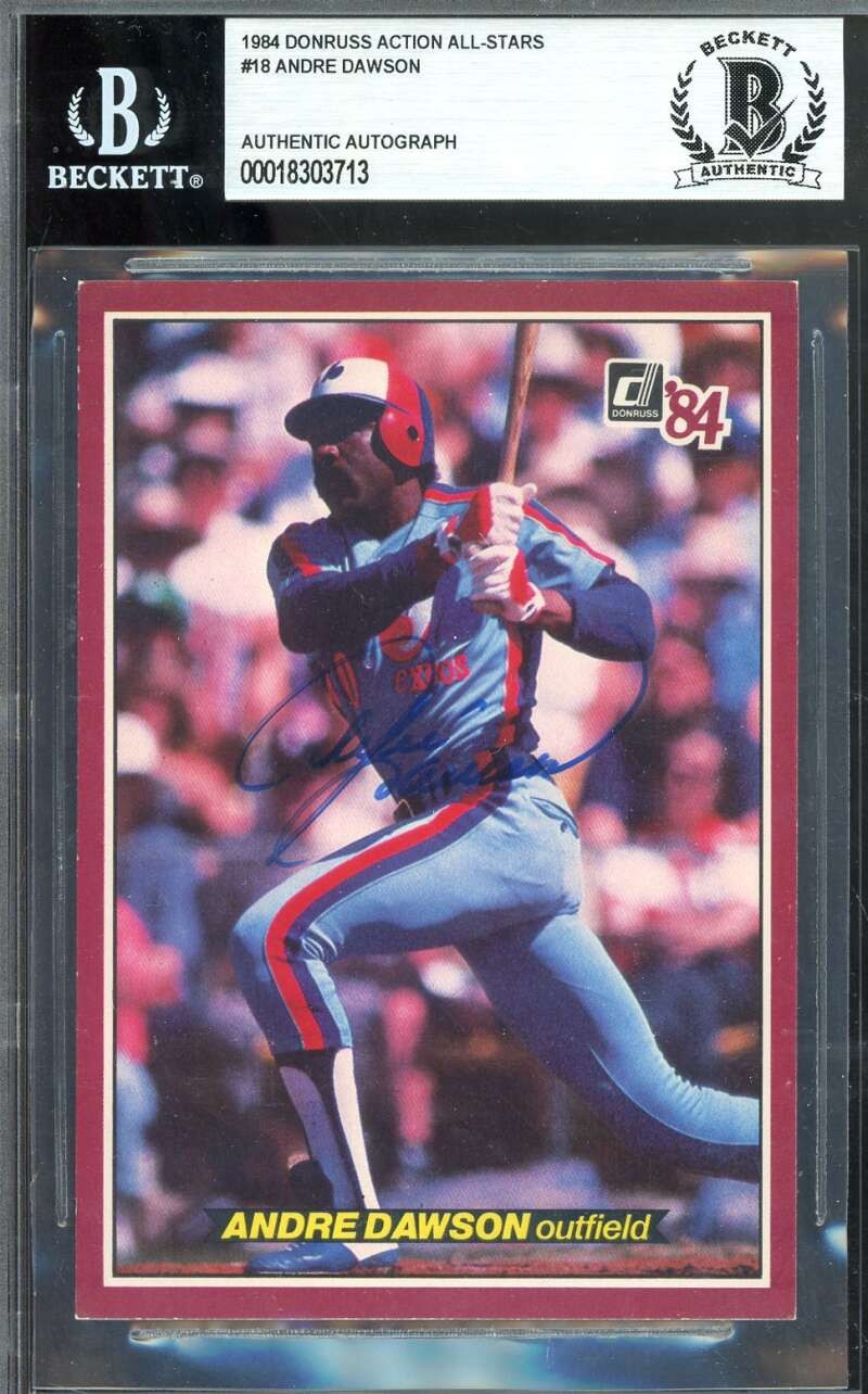 Andre Dawson Beckett BAS Signed 1984 Donruss Action All Stars Autograph