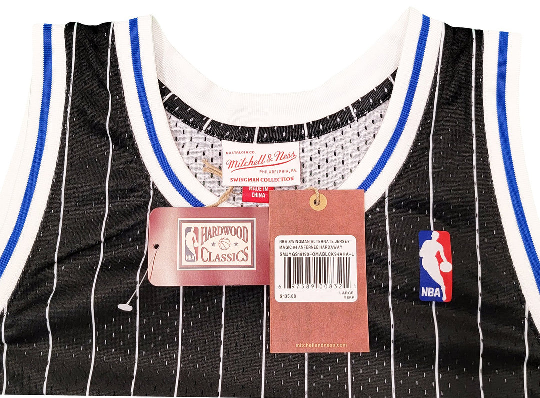 Magic Penny Hardaway Auto Black Auth Mitchell Ness 94-95 Swingman Jersey L PSA