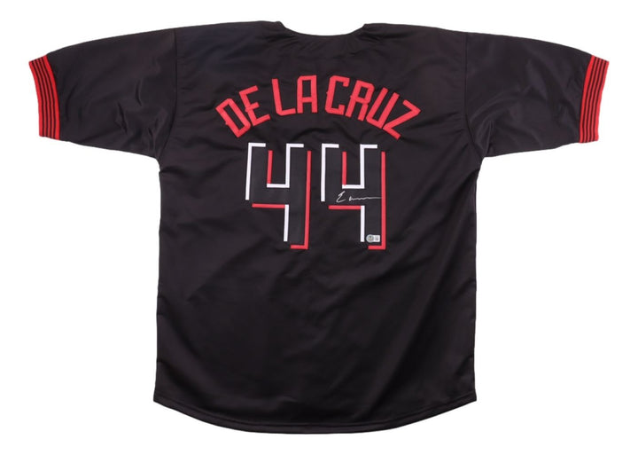Elly De La Cruz Cincinnati Signed Black Baseball Jersey BAS