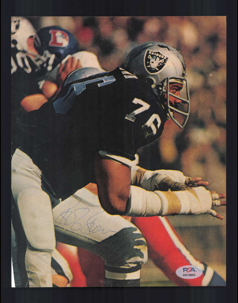 Bob Brown PSA DNA Signed  Vintage 8x10 Photo Autograph Raiders
