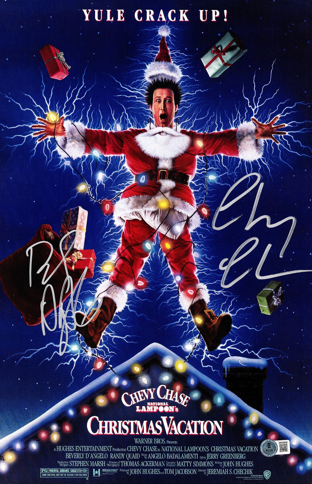 Chevy Chase & Beverly D'Angelo Signed 11x17 Christmas Vacation Movie Poster