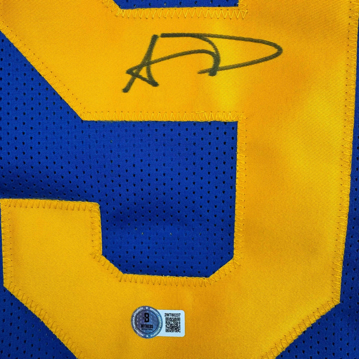 Autographed/Signed Aaron Donald Los Angeles LA Retro Blue Jersey JSA COA