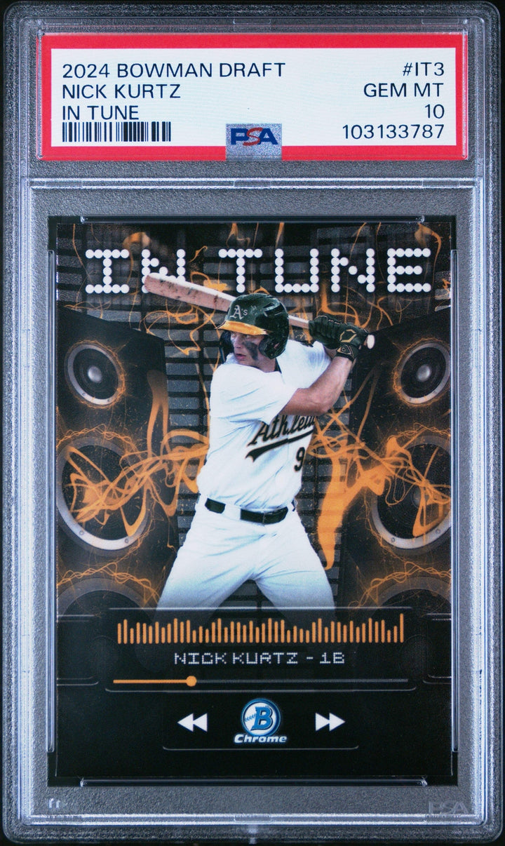 Graded 2024 Topps Bowman Draft Nick Kurtz #IT3 In Tune RC Baseball Card PSA 10