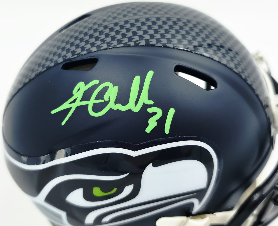 Kam Chancellor Signed Seattle Seahawks Blue Speed Mini Helmet Beckett Witness