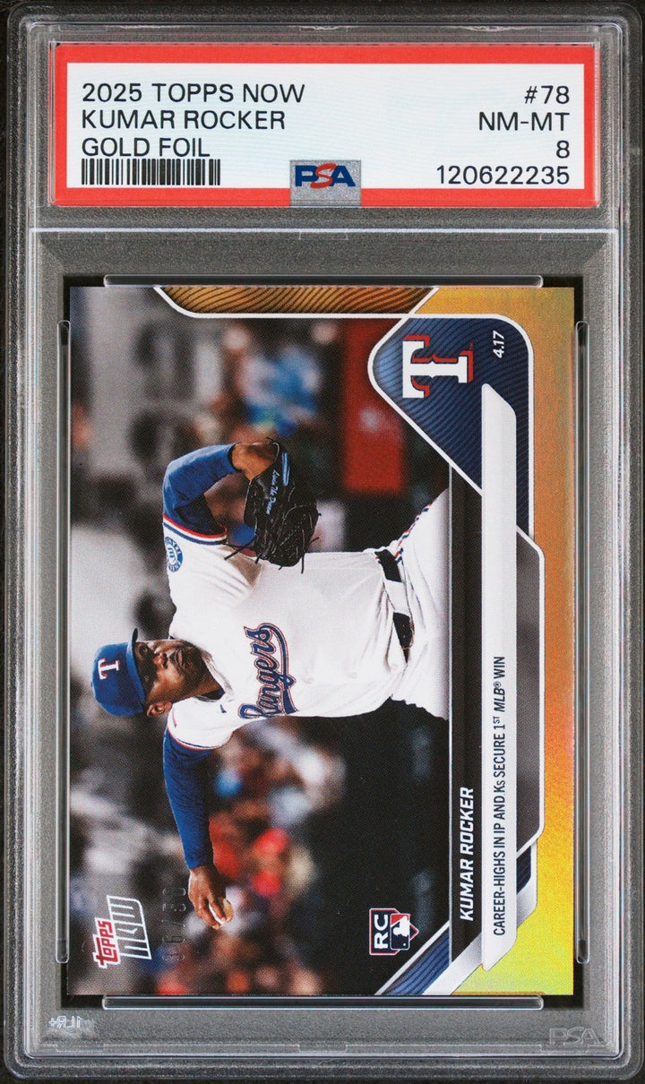 Graded 2025 Topps Now Kumar Rocker #78 Gold Foil /50 Rookie Card PSA 8