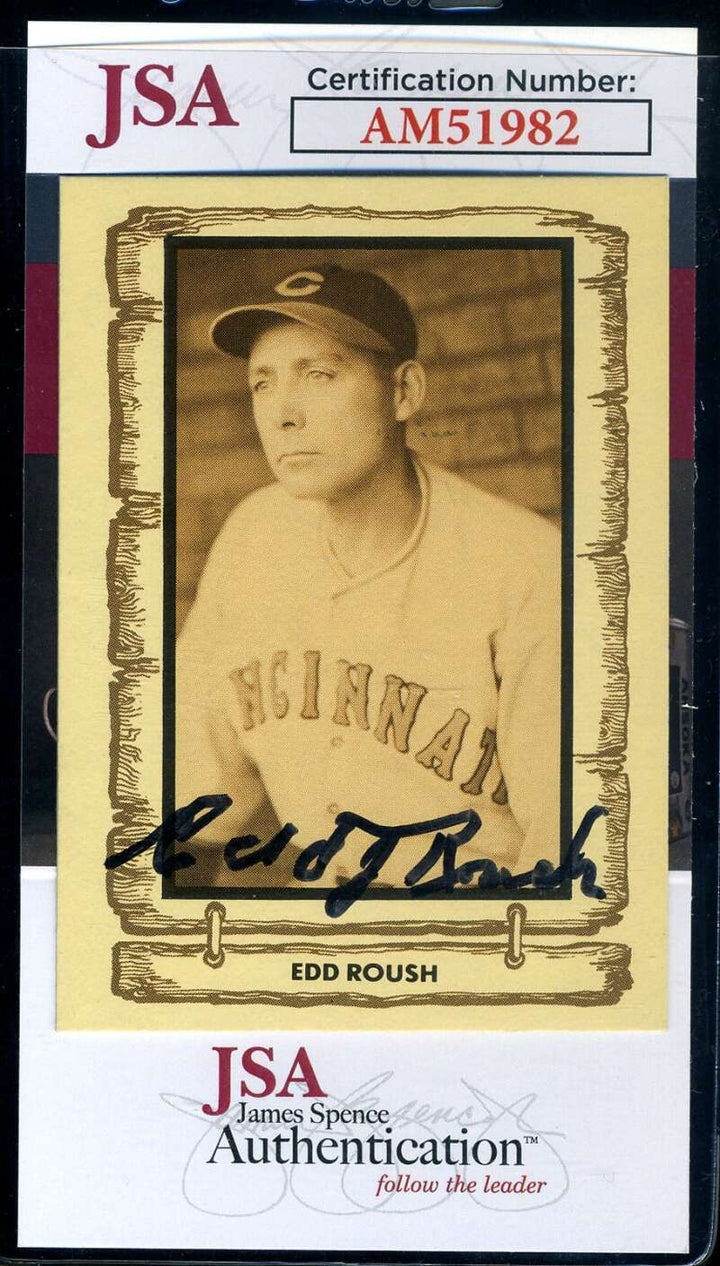 Edd Roush JSA Coa Signed 1982 Cramer Legends Autograph