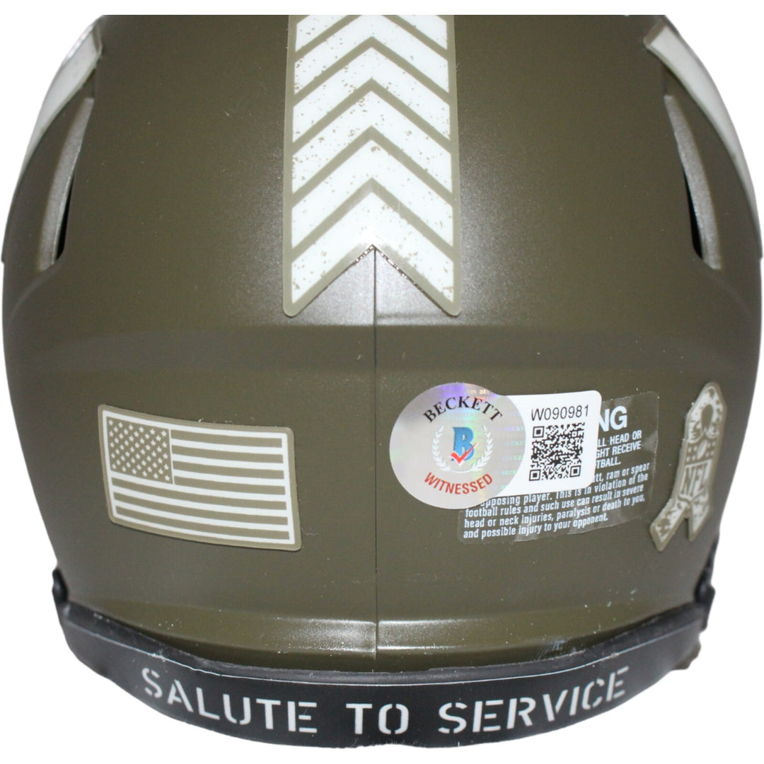 John Riggins Signed Washington Commanders Salute Mini Helmet Beckett 42290