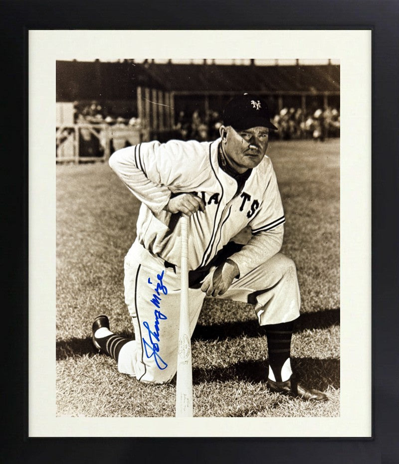 Johnny Mize signed New York Giants 8x10 Photo minor dings Framed- COA (HOF)