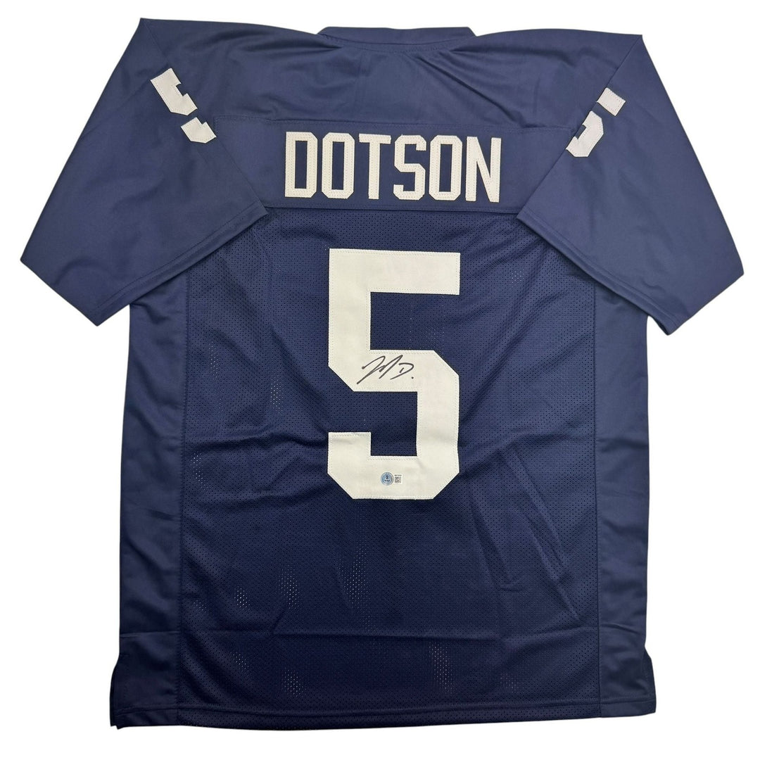 Autographed/Signed Jahan Dotson Penn State Blue College Jersey BAS COA