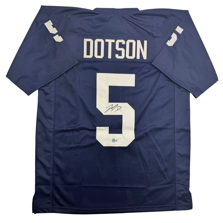Autographed/Signed Jahan Dotson Penn State Blue College Jersey BAS COA