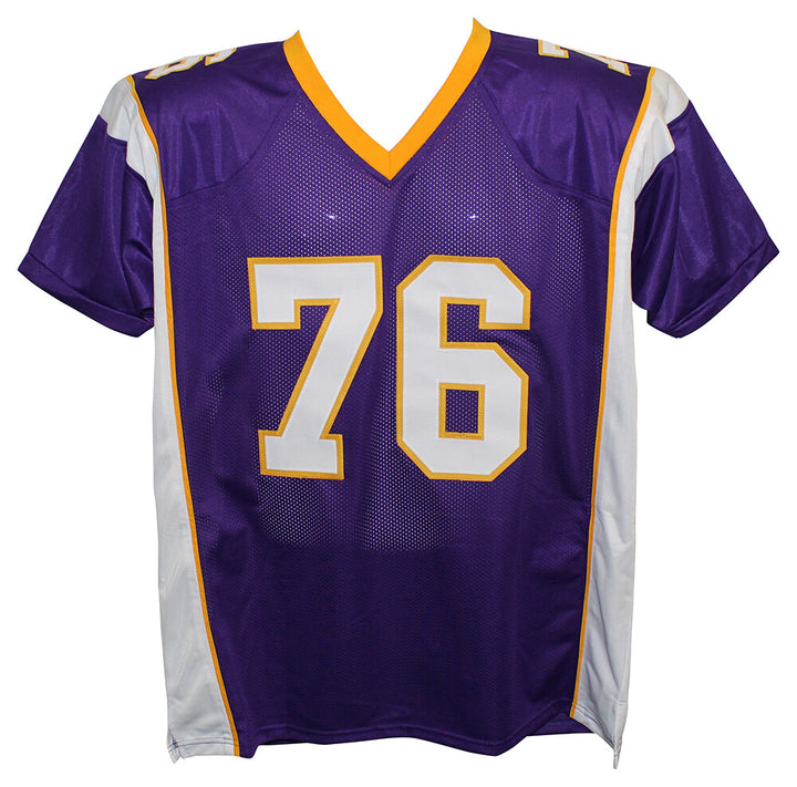 Steve Hutchinson Autographed/Signed Pro Style Purple XL Jersey HOF BAS 28645