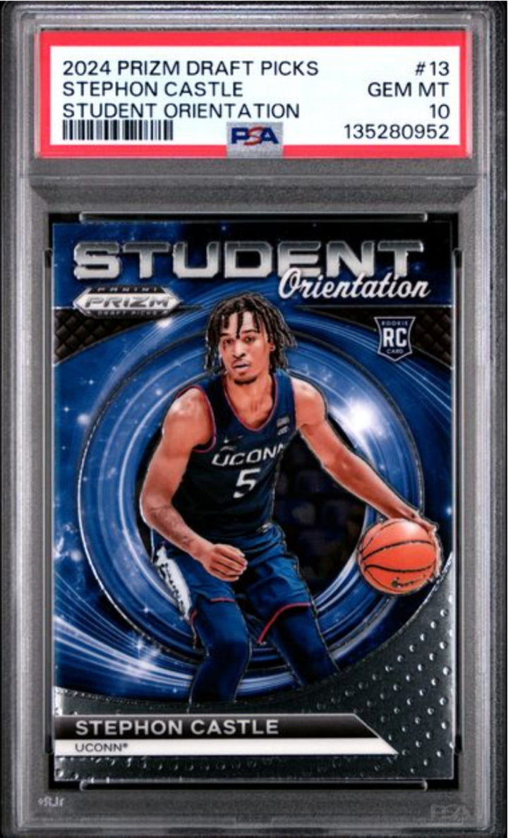 Graded 2024 Panini Prizm DP Stephon Castle #13 Orientation Rookie Card PSA 10