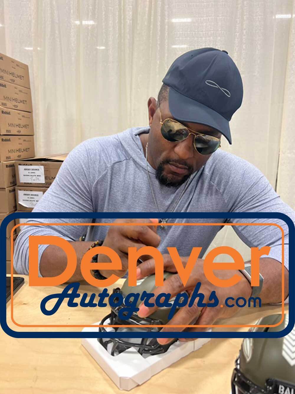 Ray Lewis Autographed Baltimore Ravens Salute Mini Helmet Beckett 42277