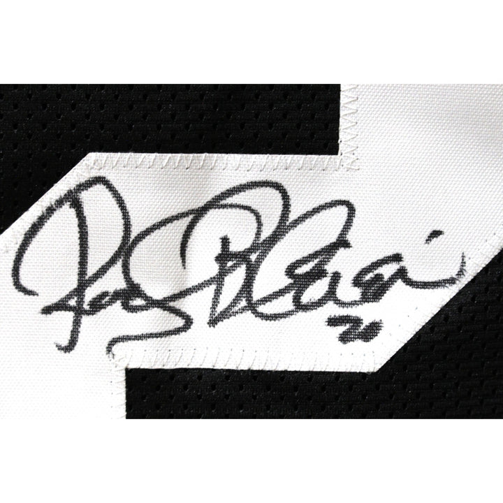 Rocky Bleier Autographed/Signed Pro Style XL Black Jersey Beckett Witness 51491