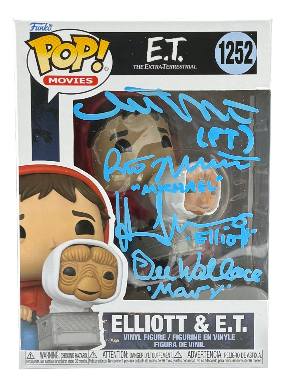 ET Cast (4) Signed ET Funko Pop #1252 Henry Thomas Matthew De Merritt & More JSA