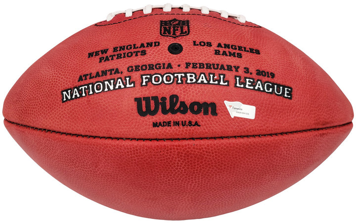 Tom Brady Auto Official NFL Leather SB LIII Logo Football Buccaneers Fanatics