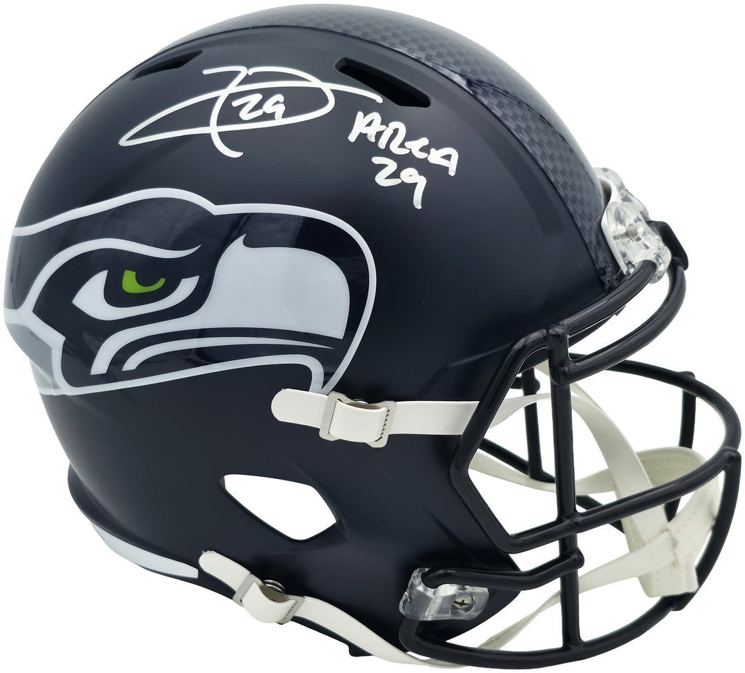 Earl Thomas III Signed Seahawks Blue Full Sz Rep Speed Helmet Beckett Wit