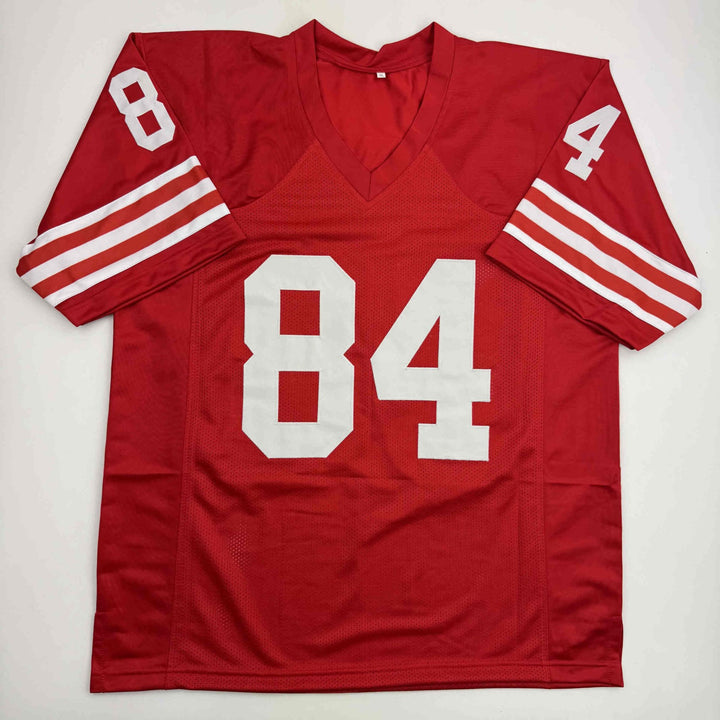Autographed/Signed Brent Jones San Francisco Red Football Jersey Beckett BAS COA