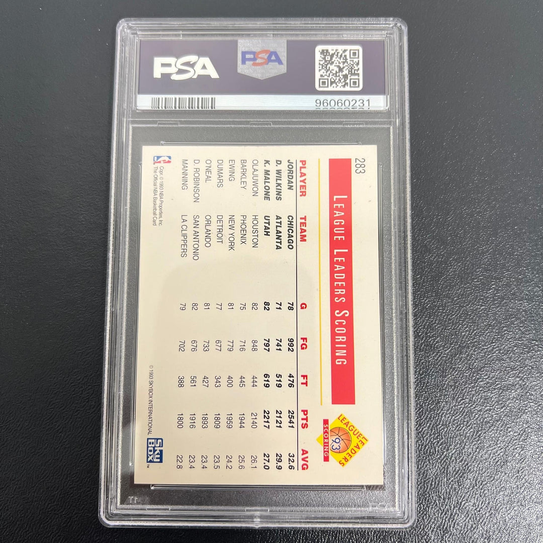 1993 NBA Hoops League Leaders Scoring #283 Dominique Wilkins Signed Card AUTO 10