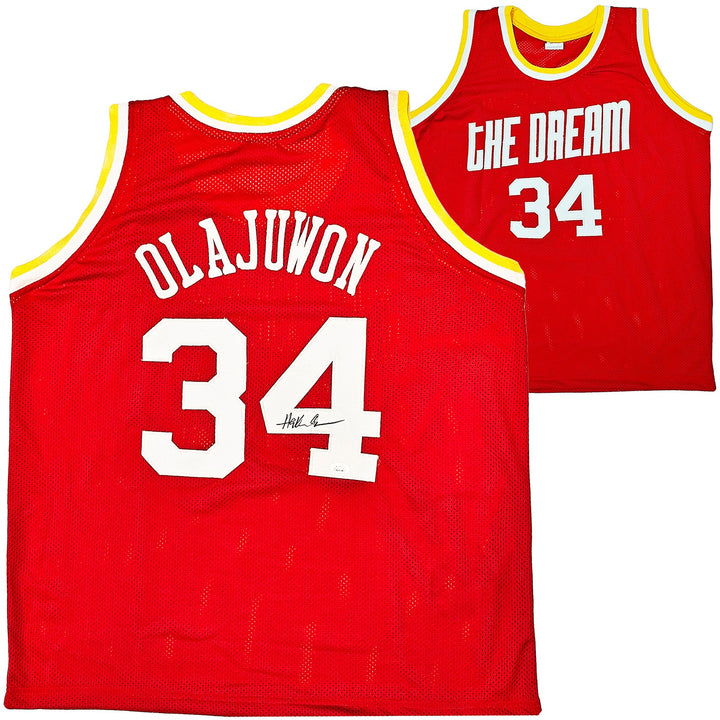 Houston Rockets Hakeem Olajuwon Signed Red Jersey The Dream JSA